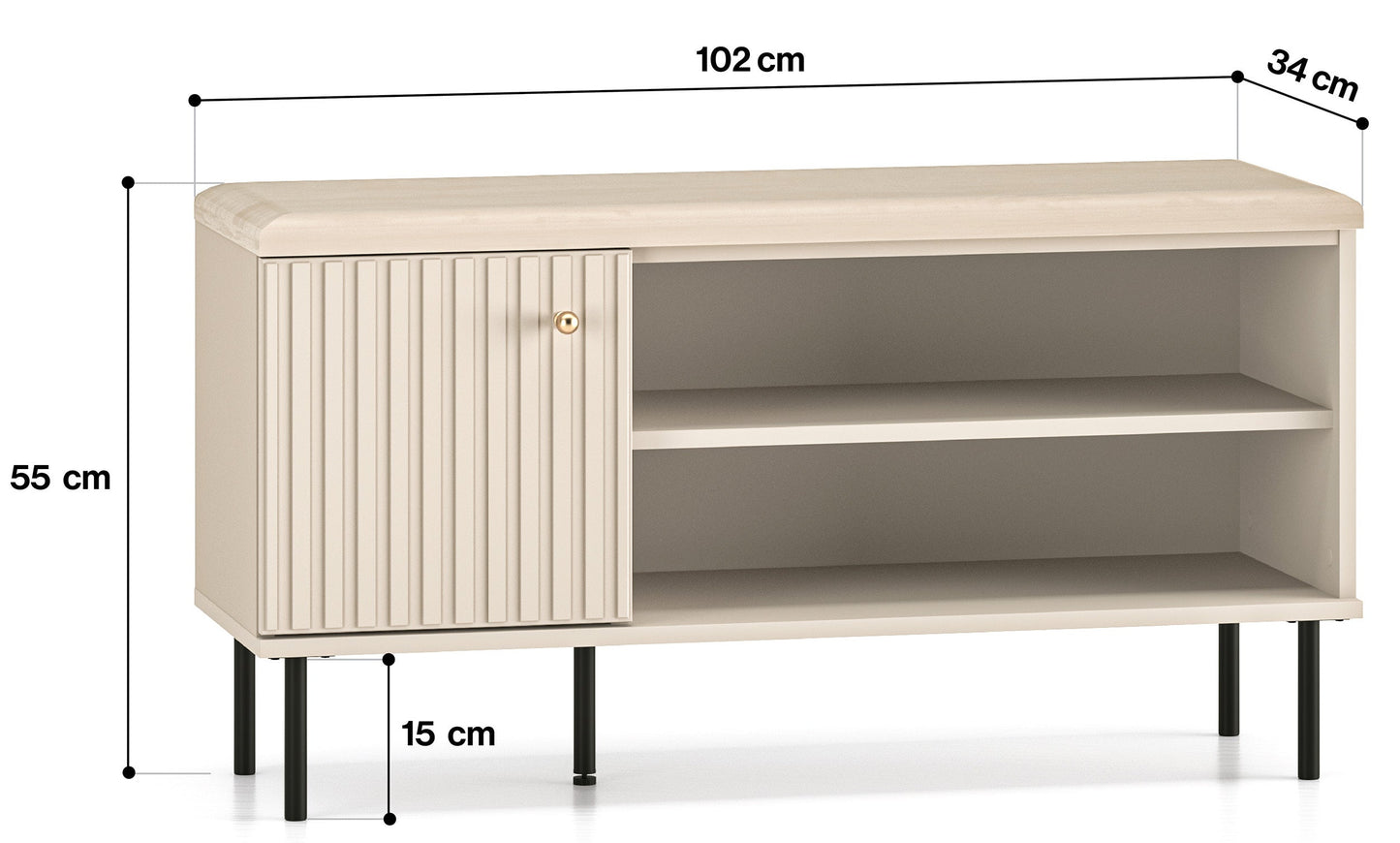 Apavu skapis Galeto 55/102/34 cm bēšs - N1 Home