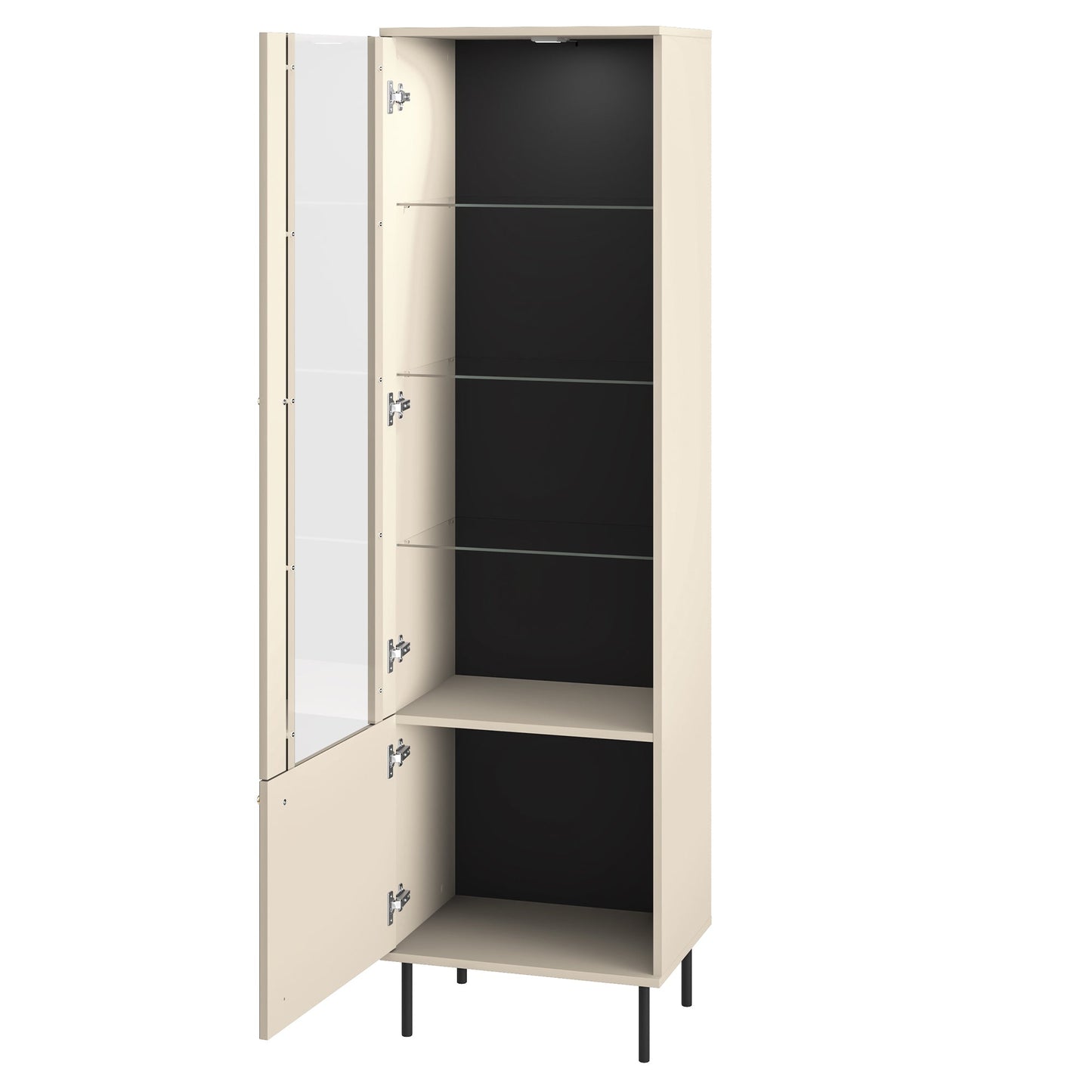 Vitrīnas skapis Galeto 190/55/40 cm bēšs - N1 Home