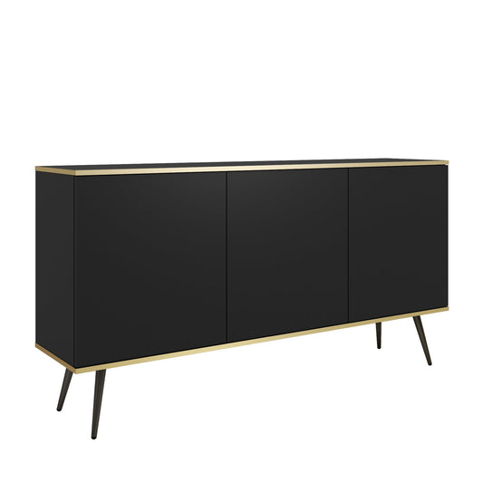 Kumode O2 160/85/39 cm melns/melns - N1 Home