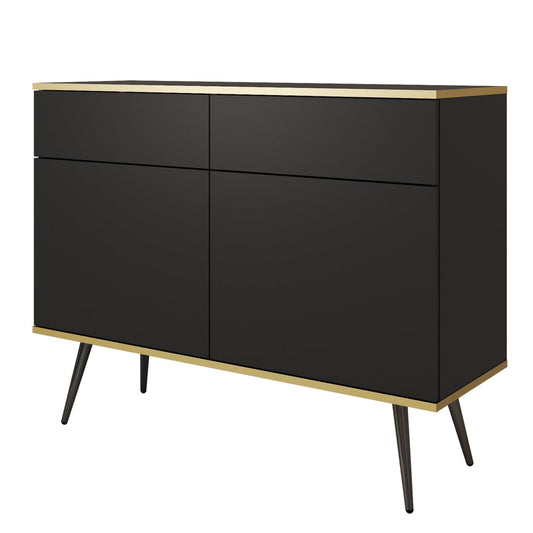 Kumode O2 107/85/39 cm melns/melns - N1 Home