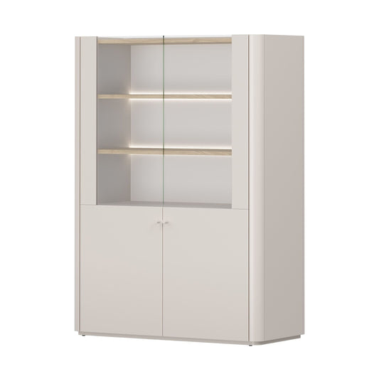 Vitrīna Elva 100/137,5/48 cm Kašmirs / Eļļots ozols - N1 Home