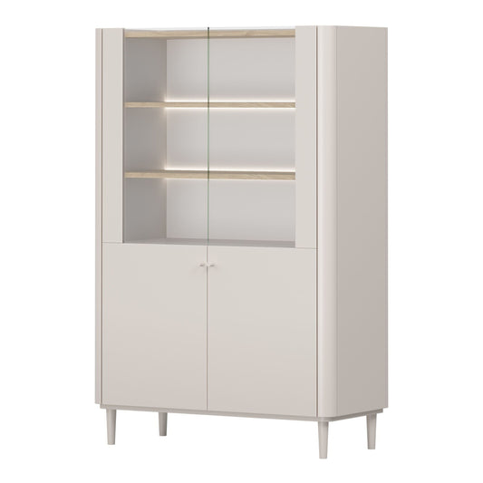 Vitrīna Elva 100/150/48 cm Kašmirs / Eļļots ozols - N1 Home